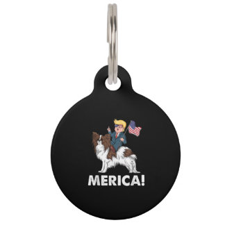 Médaillon Pour Animaux Amoureux des chiens | Trump chevauchant Papillon M