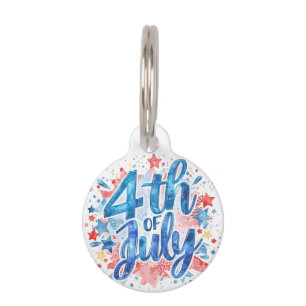 Médaillon Pour Animaux Aquarelle 4 juillet Patriotique