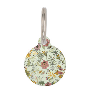 Médaillon Pour Animaux Aquarelle Florale Fleurs d'abeille Élégante Modern