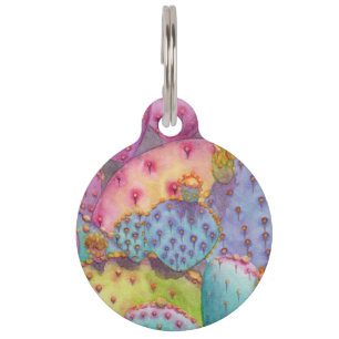 Médaillon Pour Animaux Aquarelle Pricken Pear Cactus Sud-Ouest Personnali