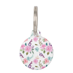 Médaillon Pour Animaux Aquarelle rose