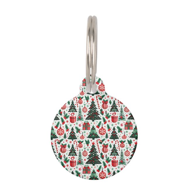 Médaillon Pour Animaux Arbre de Noël, cadeaux, sucre de canne (Devant)