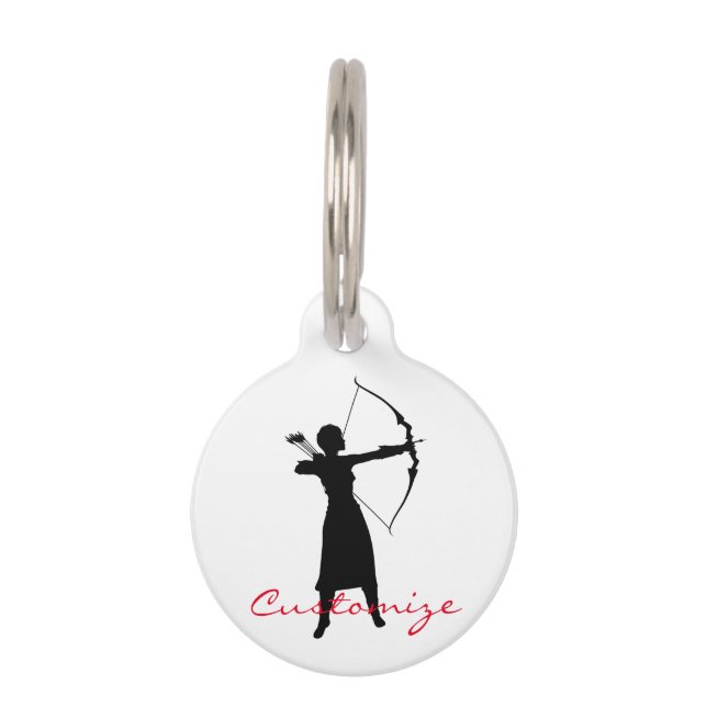 Médaillon Pour Animaux Archer Femme Silhouette Thunder_Cove (Dos)