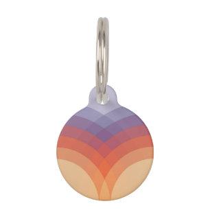 Médaillon Pour Animaux Arches pastel violettes, orange et bleues