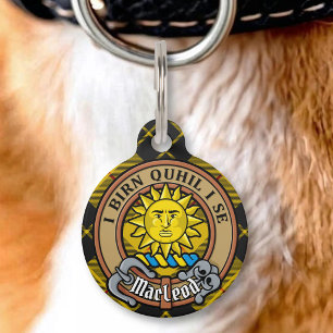 Médaillon Pour Animaux Armoiries du clan MacLeod de Lewis sur tartan
