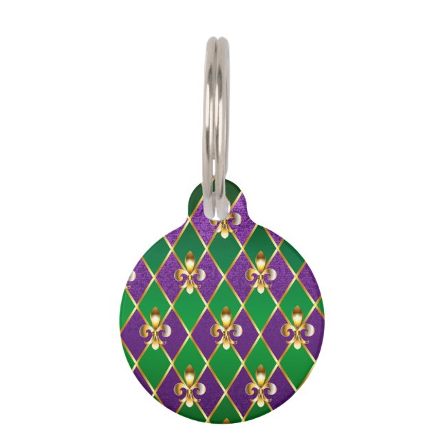 Médaillon Pour Animaux Arrière - plan de bijoux Mardi Gras (Devant)