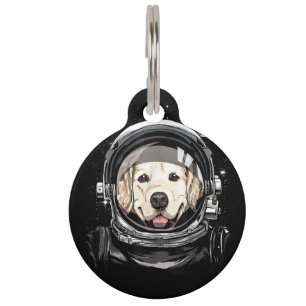 Médaillon Pour Animaux Astronaute De L'Espace Golden Retriever Lover Pet 