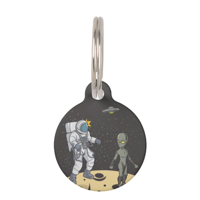 Médaillon Pour Animaux Astronaute et alien (Devant)