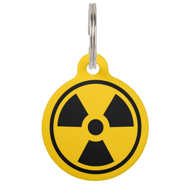 Médaillon Pour Animaux Avertissement de radioactivité (Devant)