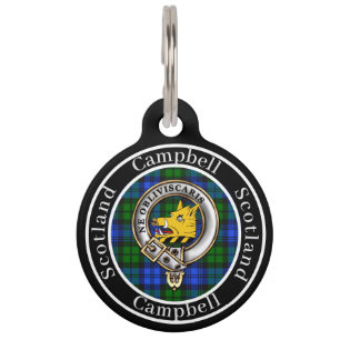 Médaillon Pour Animaux Badge et tartan personnalisés du clan Campbell 