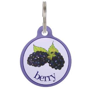 Médaillon Pour Animaux Baies-mûres d'été Blackberry Berry Berries