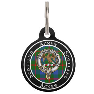 Médaillon Pour Animaux Balise Agnew Badge & Tartan Personalized People ID