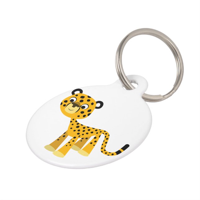 Médaillon Pour Animaux Balise Chien de Cheetah, joli dessin (Côté )