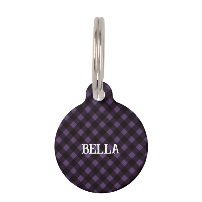 Médaillon Pour Animaux Balise Chien de contrôle pourpre (Devant)
