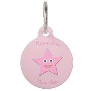 Médaillon Pour Animaux Balise Chien Personnalisé Pretty Rose Star