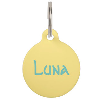 Médaillon Pour Animaux Balise de balise personnalisée Jaune/Tampon rond