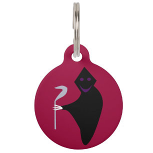 Médaillon Pour Animaux Balise de chien personnalisé Halloween Faucheuse G