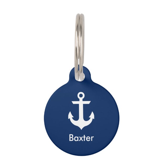 Médaillon Pour Animaux Balise de chien personnalisé nautique B -Téléphone (Devant)