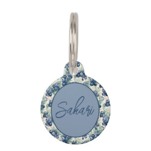 Médaillon Pour Animaux Balise de collier personnalisée Blueberry pour chi