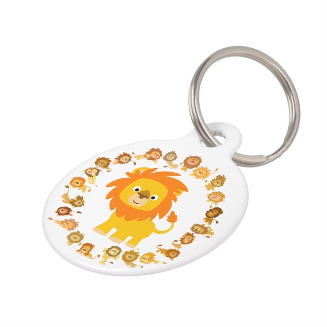 Médaillon Pour Animaux Balise de dessin mignon Lion Mandala Dog (Côté )