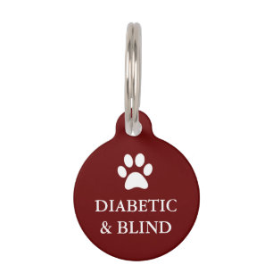 Médaillon Pour Animaux Balise Diabétique & Blind Alert