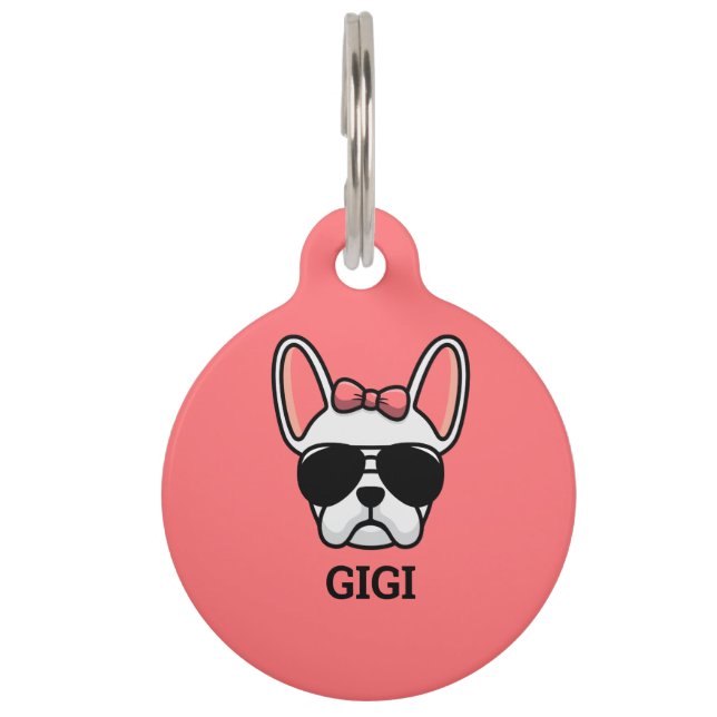 Médaillon Pour Animaux Balise d'identification d'animal de compagnie blan (Devant)