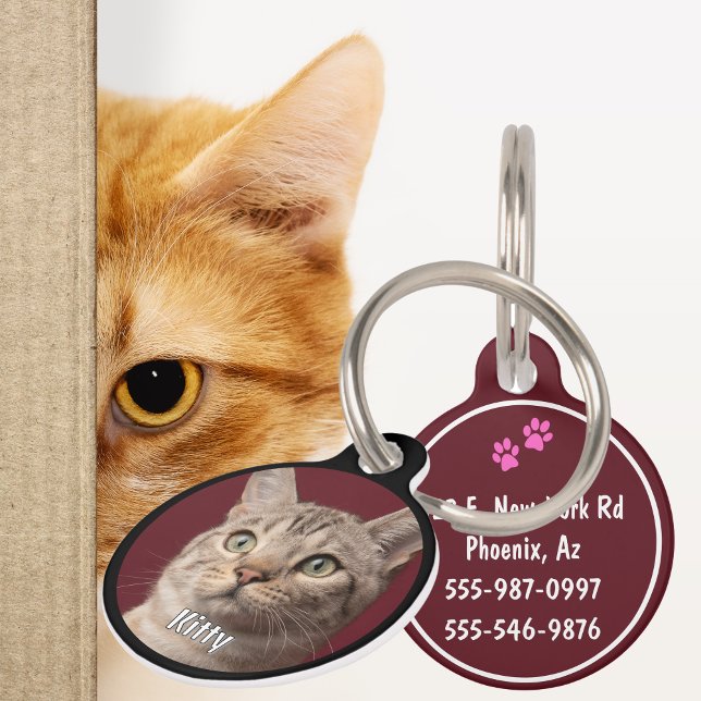 Médaillon Pour Animaux Balise d'identification personnalisée amusante ave (Funny Custom Pet ID Tag with Photo - Personalize)
