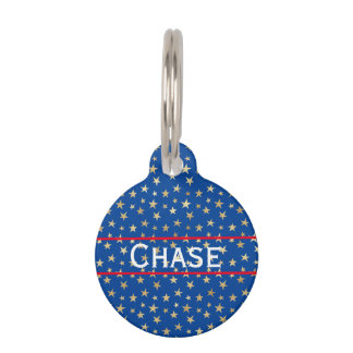 Médaillon Pour Animaux Balise Gold Star American Round Pet