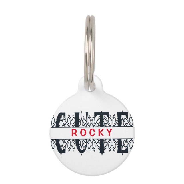 Médaillon Pour Animaux Balise ID animal de compagnie de nom mûr (Devant)