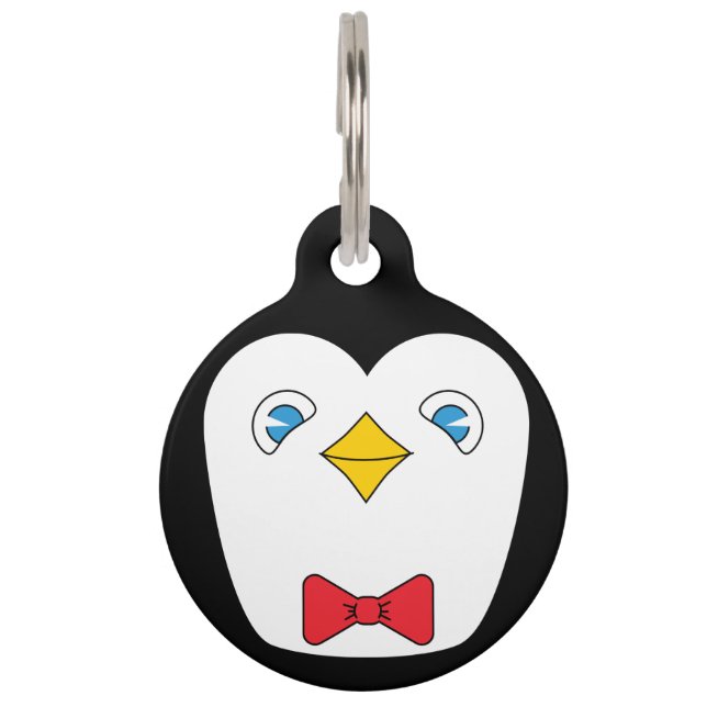 Médaillon Pour Animaux Balise ID animal de compagnie de pingouin (Devant)