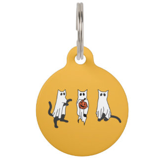 Médaillon Pour Animaux Balise ID animal de compagnie Ghost Kitties