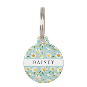 Médaillon Pour Animaux Balise ID animal frais Fleurs marguerites