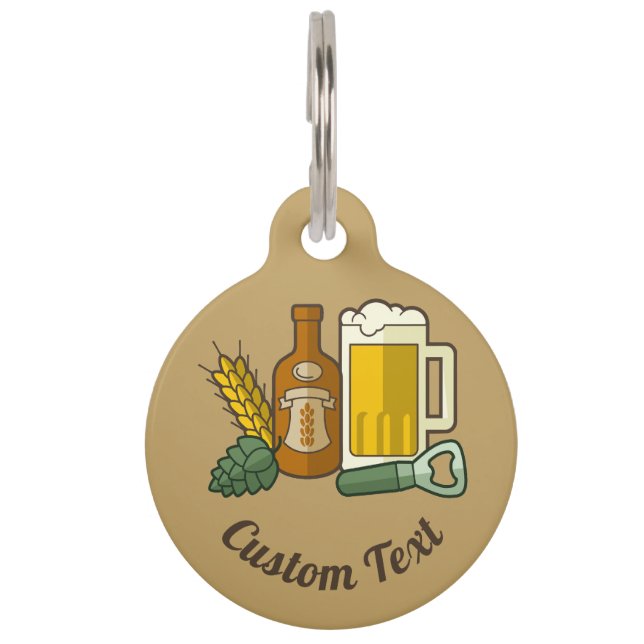 Médaillon Pour Animaux Balise ID animal Icônes bière (Devant)