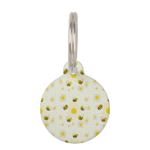 Balise ID chien abeilles et fleurs