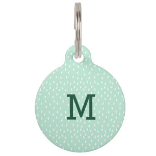 Médaillon Pour Animaux Balise ID personnalisé vert de la menthe