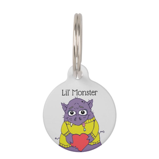 Médaillon Pour Animaux Balise Little Monster Pet ID (Devant)