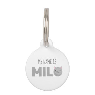 Médaillon Pour Animaux Balise Milo Gray ou Ginger Cat Pet ID