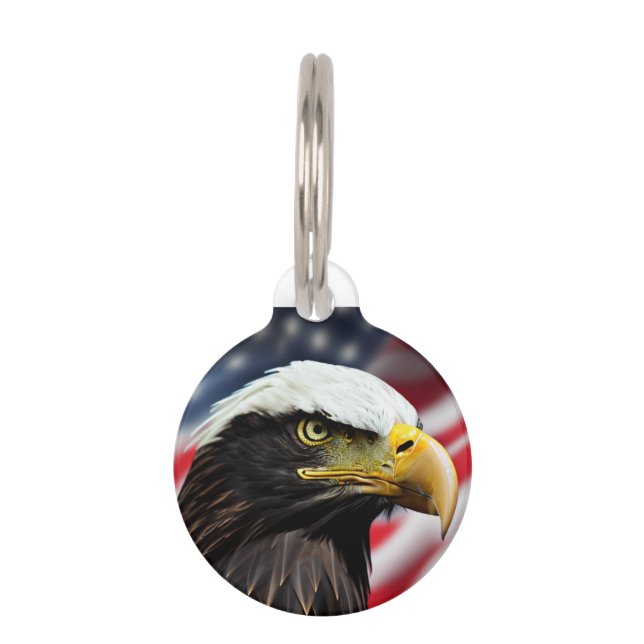 Médaillon Pour Animaux Balise Patriotic/American/eagle/USA Round Pet (Devant)