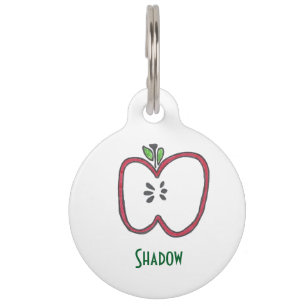 Médaillon Pour Animaux Balise Pomme rouge