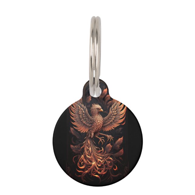 Médaillon Pour Animaux Balise pour animal de compagnie ronde phoenix (Devant)