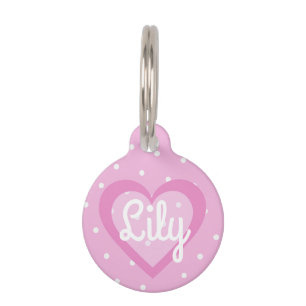 Médaillon Pour Animaux Balise pour animaux de compagnie joliment rose et