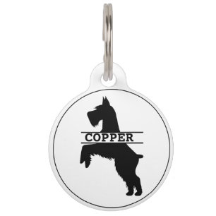 Médaillon Pour Animaux Balise Schnauzer Round Pet personnalisée