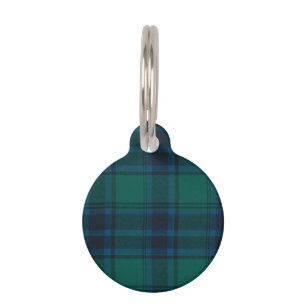 Médaillon Pour Animaux Balise Tartan Round Pet