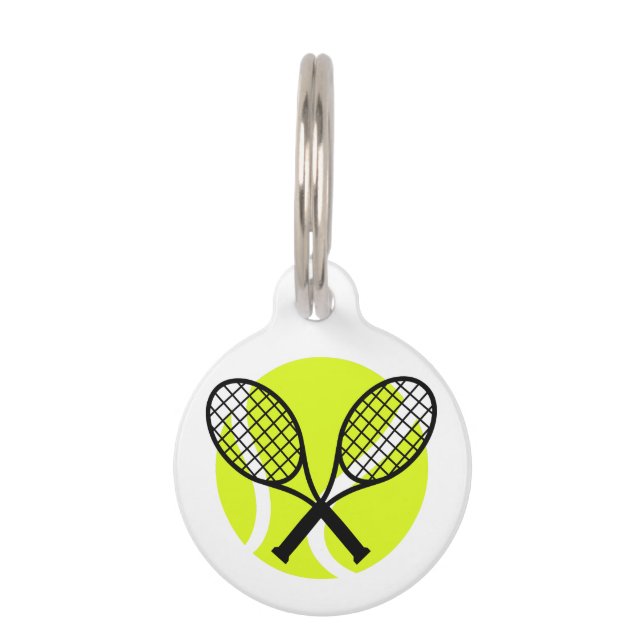 Médaillon Pour Animaux Balle de tennis et raquettes (Devant)