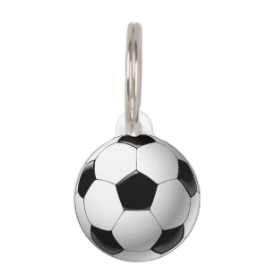 Médaillon Pour Animaux Ballon de football blanc noir du football