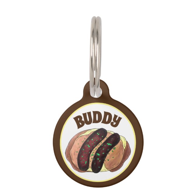 Médaillon Pour Animaux Bangers et Purée Nourriture britannique Saucisse d (Devant)
