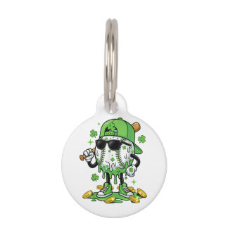 Médaillon Pour Animaux Baseball Drip Ice Cream St Patricks Day