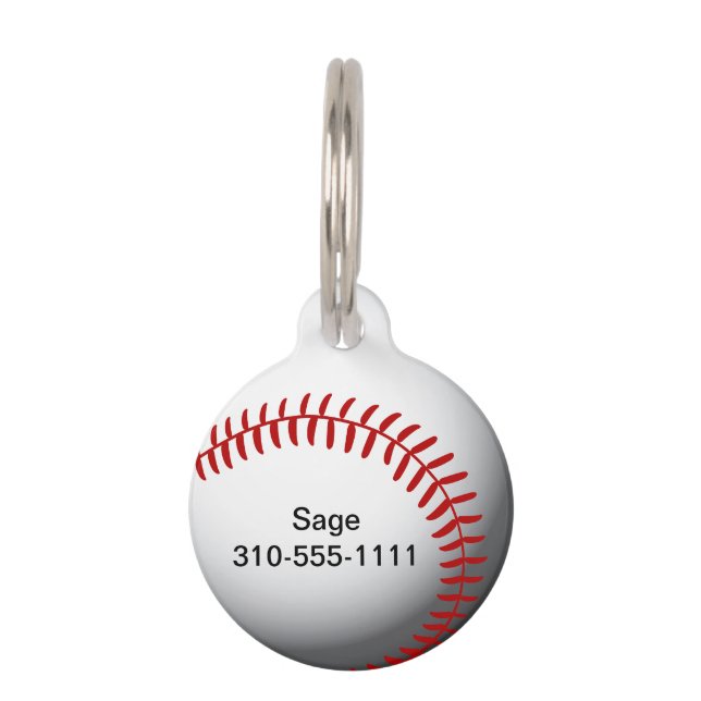 Médaillon Pour Animaux Baseball personnalisé (Devant)