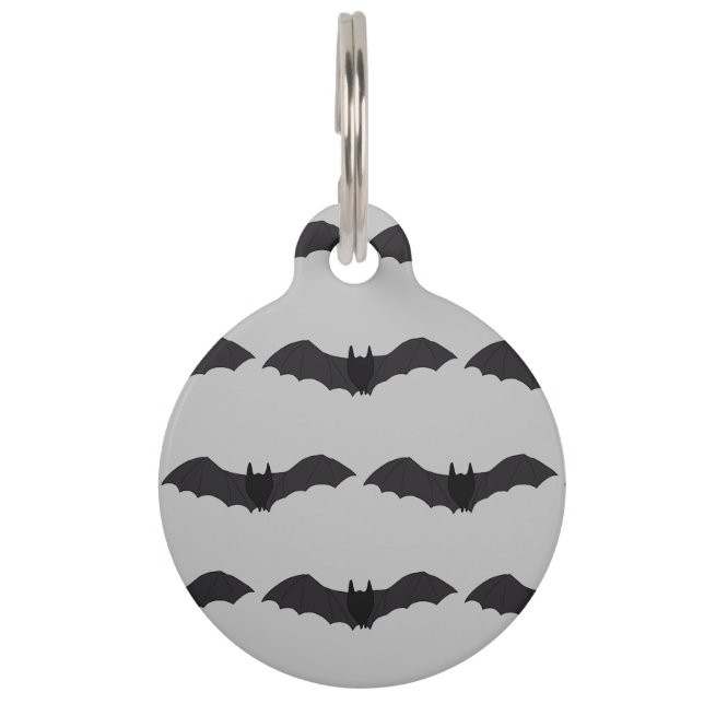 Médaillon Pour Animaux Bat volant Halloween Chien ID balise (Devant)