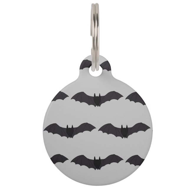 Médaillon Pour Animaux Bat volant Halloween Chien ID balise (Devant)